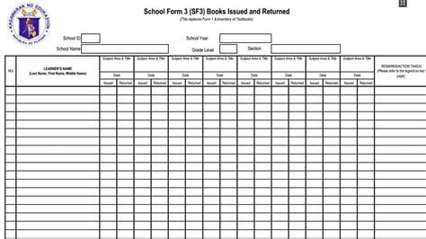 DOWNLOAD: Modified School Form 3 (SF3).